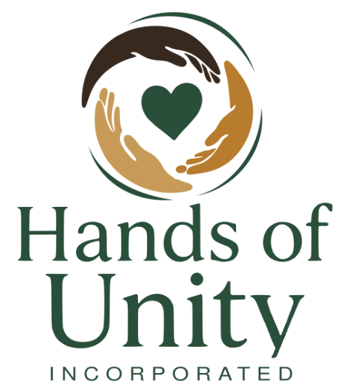 Hands of Unity logo: hands encircling a heart